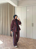 Burgundy & Navy Two-Piece Modest Set